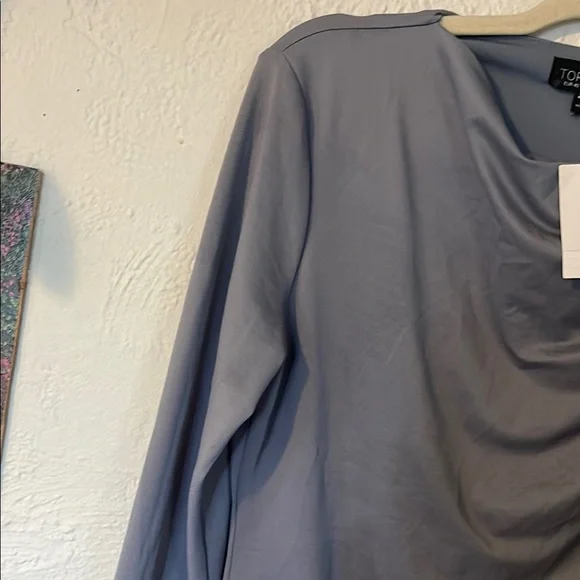 Topshop Elegant Gray Draped Dress - Picture 3 of 9